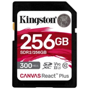 Memory SDXC Kingston Canvas React Plus 256GB, Class 10, UHS-II U3, V90