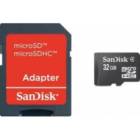 Memory Card microSDHC SanDisk by WD 32GB, Class 4 + Adaptor SD