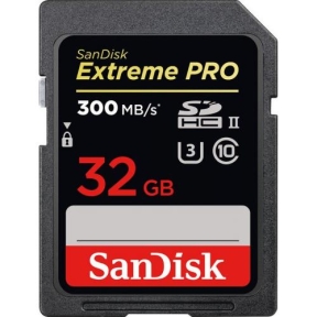 Memory Card SDHC SanDisk by WD Extreme PRO 32GB, Class 10, UHS-II U3, V90