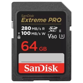 Memory Card SDXC SanDisk by WD Extreme PRO 64GB, Class 10, UHS-II U3, V60