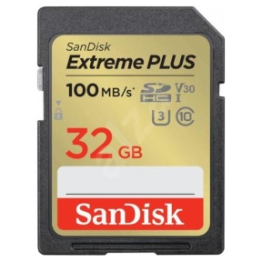 Memory Card SDHC SanDisk by WD Extreme Plus 32GB, Class 10, UHS-I U3, V30