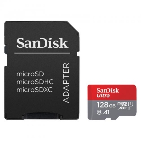Memory Card microSDXC Sandisk by WD 128GB, Class 10, UHS-I U1, A1