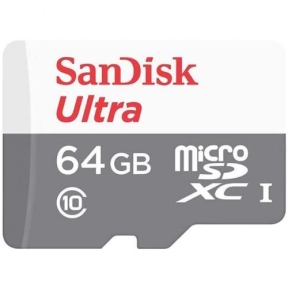 Memory Card microSDXC SanDisk by WD Ultra 64GB, Class 10, UHS-I + Adaptor SD SDSQUNR-064G-GN3MA
