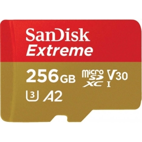 Memory Card microSDXC SanDisk by WD Extreme 256GB, Class 10, UHS-I U3, V30, A2