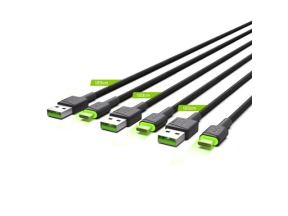 Set 3x Green Cell Cable GC Ray USB-C 120cm Cable with green LED backlight, fast charging Ultra Charge, QC 3.0