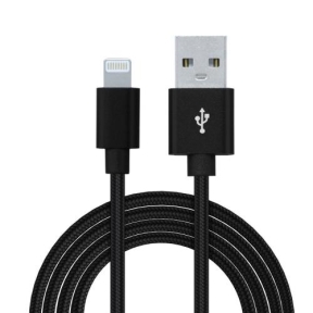 Cablu de date Spacer SPDC-LIGHT-BRD-BK-0.5, USB - Lightning, 0.5m, Black