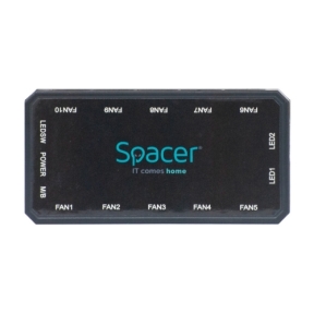 Fan controller Spacer SPFC-RGB-6P, Black
