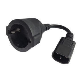 CABLU alimentare Spacer adaptor intrare C14 (tata) la iesire Schuko (mama), 10A, negru, "SPPW-C14-SCHK-10A-0.15" (timbru verde 0.18 lei)