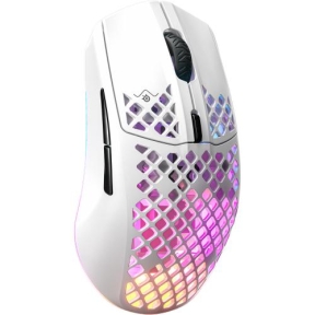 Mouse Optioc SteelSeries Aerox 3 2022 Edition Snow, RGB LED,  Bluetooth/USB Wireless, White