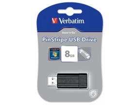 Stick Memorie Verbatim Store 'n' Go PinStripe 8GB, USB 2.0, black