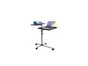 Suport pentru videoproiector cu 2 rafturi reglabile, mobil pe roti, TECHLY, negru, ICA-TB TPM-2