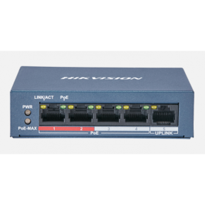 Switch Hikvision DS-3E0105P-E/M(B), 4 Porturi, PoE