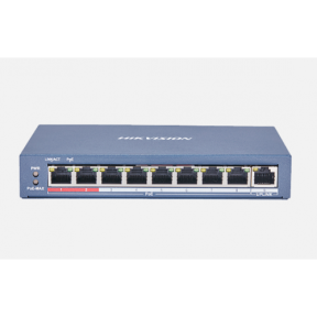 Switch Hikvision DS-3E0109P-E(C), 8 porturi, PoE