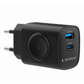 Incarcator retea Gembird TA-UC-PDQCW20-01-BK, 1 x USBA, 1 x USB-C, 20W, Black