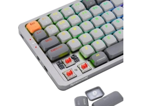 Tastatura Redragon Azure, RGB LED, USB Wireless/USB/Bluetooth, Grey-White