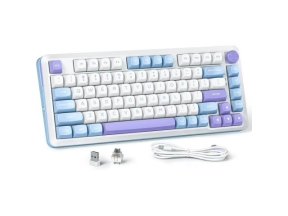 Tastatura Redragon Cyrus Pro, RGB LED, USB/USB Wireless/Bluetooth, White-Purple