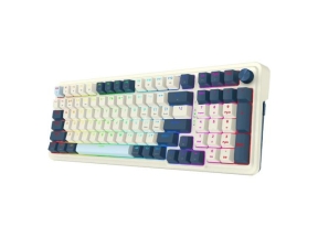 Tastatura Redragon Eisa Pro Honkai Impact, RGB LED, Bluetooth, Alb-Blue