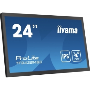 IIYAMA Monitor LED TF2438MSC-B1 TOUCH 23.8” 10pt Optical Bonded PCAP Open Frame 1920 x 1080 600cd 1000:1 5ms bonded PCAP HDMI DP USB landscape, portrait, face-up