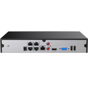 NVR Tenda, 4 canale,  capacitate max 10 TB, porturi HDMI | VGA | 4 x RJ45 IEEE 802.3at/802.3af | RCA | 2 x USB 2.0, "TN3104-4P" (timbru verde 2 lei)