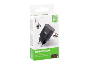 Incarcator retea TnB CHPD30W2, USB-C, USB-A, 30W, Black