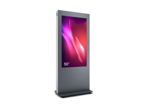 Totem Display Public Kiosk B01V50N-SAB, 50nch, Black-Silver