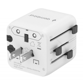 ALIMENTATOR retea 220V GEMBIRD, universal, conectori: US/UK/EU/AU, siguranta 10A, max. 2500W, alb, "TPA-INT-01-W" (timbru verde 0.18 lei)