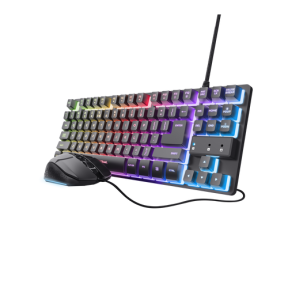 Kit Wireless Trust GXT 798 2-in-1 - Tastatura, RGB LED, USB-C/USB-A, Black + Mouse Optic, USB-C/USB-A, Black