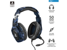 TRUST GXT 488 Forze-G PS4/5 Gaming Headset PlayStation official licensed product - blue