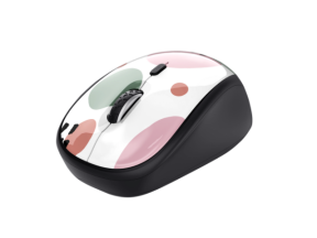 TRUST YVI WIRELESS MOUSE PINK CIRCLES