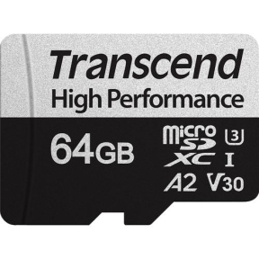 Memory Card microSDXC Transcend 330S 64GB, Class 10, UHS-I U3, V30, A2 + Adaptor SD