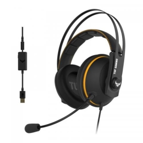 Casti cu microfon ASUS TUF Gaming H7, USB-A/3.5mm jack, Black-Yellow