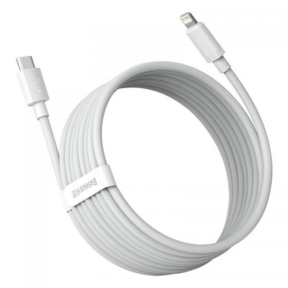 Cablu de date Baseus TZCATLZJ-02, USB-C - Lightning, 1.5m, White