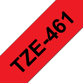 TZE-461 TAPE 36 MM - LAMINATED/8M BLACK ON RED