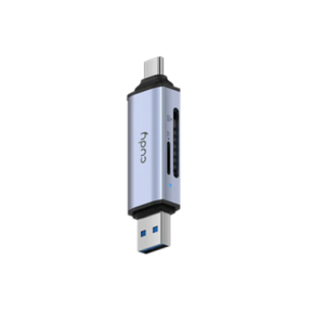 Card Reader Cudy UH200, SD/TF, USB-C/USB-A, Silver Gray
