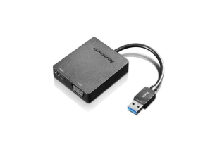 Adaptor Lenovo 4X90H20061, USB 3.0 - VGA + HDMI, Black