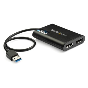 Adaptor Startech USB32DP24K60, USB - 2x Displayport, Black