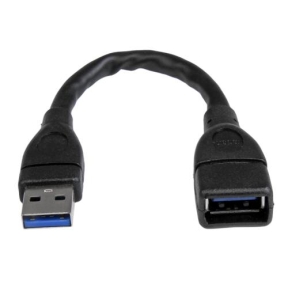 Cablu Startech USB3EXT6INBK, USB female - USB male, 0.1m, Black