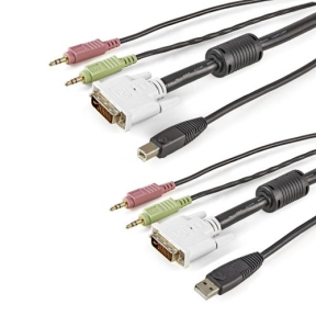 Cablu KVM Startech USBDVI4N1A6, 2x 3.5mm mini jack + USB-A + DVI -  2x 3.5mm mini jack + USB-A + DVI, 1.8m, Black