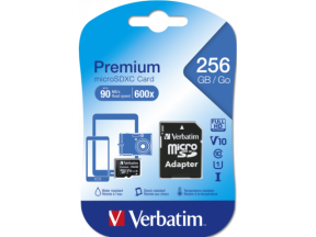 Verbatim MICRO SDXC PREMIUM 256GB CLASS 10 INC ADAPTER