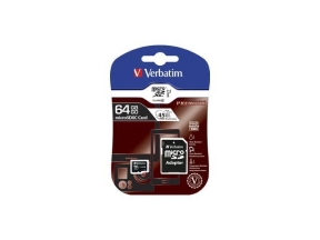 Verbatim microSDHC Class 10 64GB Incl adapter