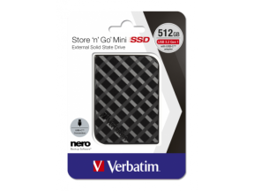 VERBATIM STORE 'N' GO MINI SSD USB 3.2 GEN 1 512GB BLACK