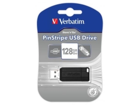 VERBATIM USB DRIVE  2.0 PINSTRIPE 128GB BLACK