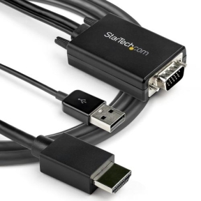 Cablu Startech VGA2HDMM2M, VGA - HDMI + USB, 2m, Black