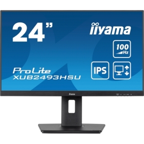 IIYAMA Monitor LED XUB2493HSU-B6 24” IPS  1920 x 1080 @100Hz 16:9 250 cd/m² 1000:1 1ms HDMI DP USB HUB HAS+PIVOT