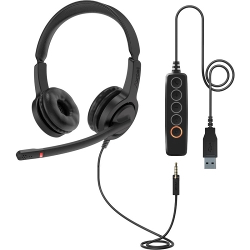 Casti cu microfon Axtel Voice UC28-35 duo NC, USB-A/3.5 mm jack, Black