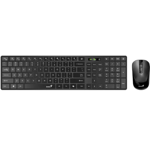 KIT wireless GENIUS, tastatura wireless 104 taste (multimedia) + mouse wireless 1200dpi, 3 butoane, BT5.3 + 2.4G, USB, negru, 