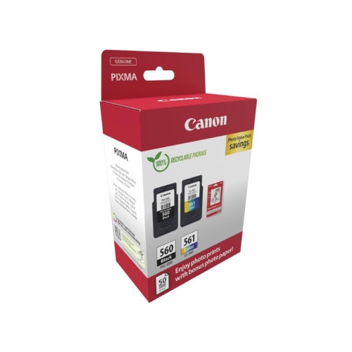 Pack Cartuse Cerneala Canon PG-560 + CL-561 + hartie foto 10x15 50coli