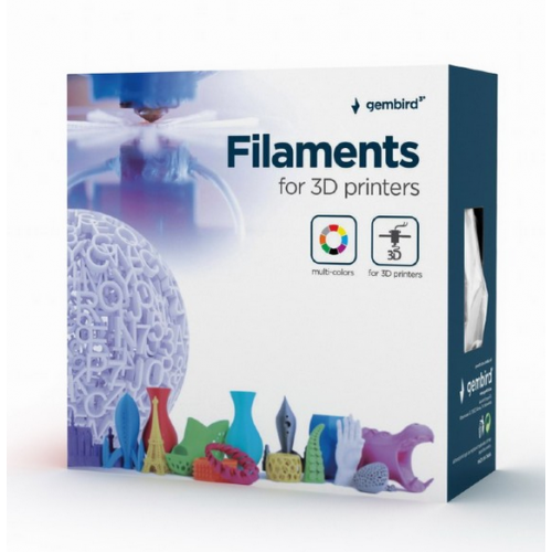 Filament Gembird 3DP-ABS3-01-W, ABS, 3mm, 1kg, White