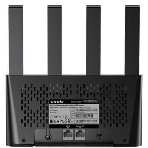 ROUTER Tenda wireless AC1200 Dual-Band Wi-Fi 4G+ LTE. nano-SIM slot, 2 porturi 10/100/1000Mbps, antena externa x 4 