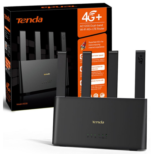 ROUTER Tenda wireless AC1200 Dual-Band Wi-Fi 4G+ LTE. nano-SIM slot, 2 porturi 10/100/1000Mbps, antena externa x 4 